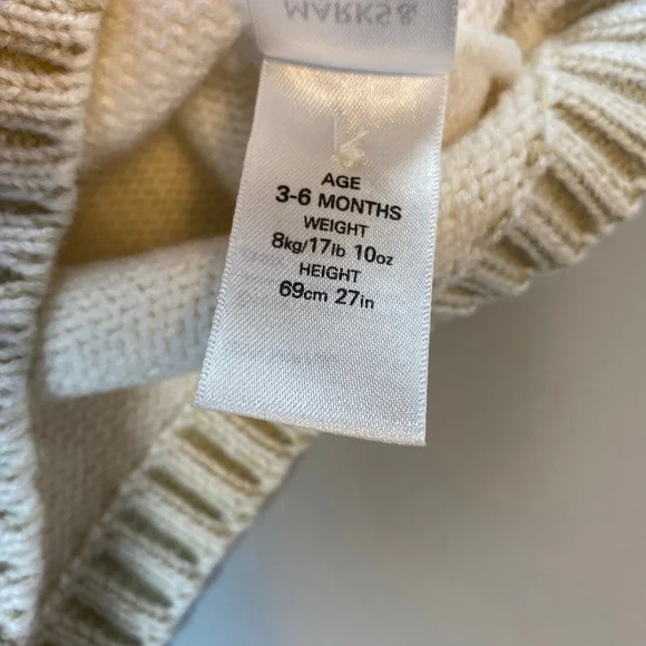 Baby Marks & Spencer Sweater 3-6 months Cream Green Sheep Knit Cottage Classic - Picture 7 of 11